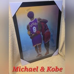 Micahel Jordan & Kobe Bryant 3D Hologram Picture Wrapped in Plastic